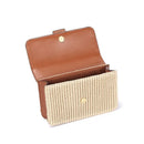 Bolsa Tramado Bege Safari Alça Ombro Corrente