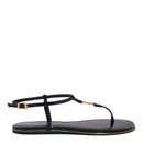 Rasteira Salomé Verniz Preta Bico Redondo