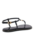 Rasteira Salomé Verniz Preta Bico Redondo