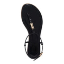 Rasteira Salomé Verniz Preta Bico Redondo